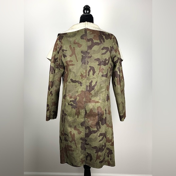 Womens Missguided Green/Taupe Camo Shearling Jacket/Coat, SZ: 6 - Picture 9 of 12